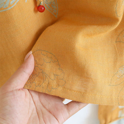 Pyjama aus Baumwollgaze mit Pfingstrosen- und Schmetterlingsmuster (Jacquard) - image 12