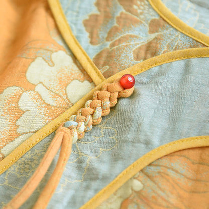 Pyjama aus Baumwollgaze mit Pfingstrosen- und Schmetterlingsmuster (Jacquard) - image 5