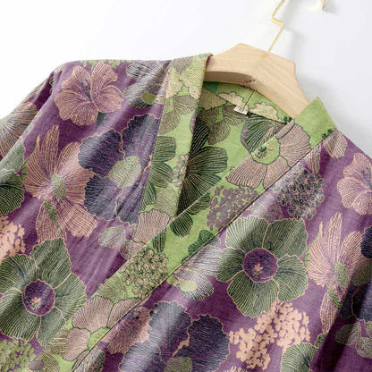 Kimono-Bademantel aus Baumwollgaze in Pfirsichblüte - image 4