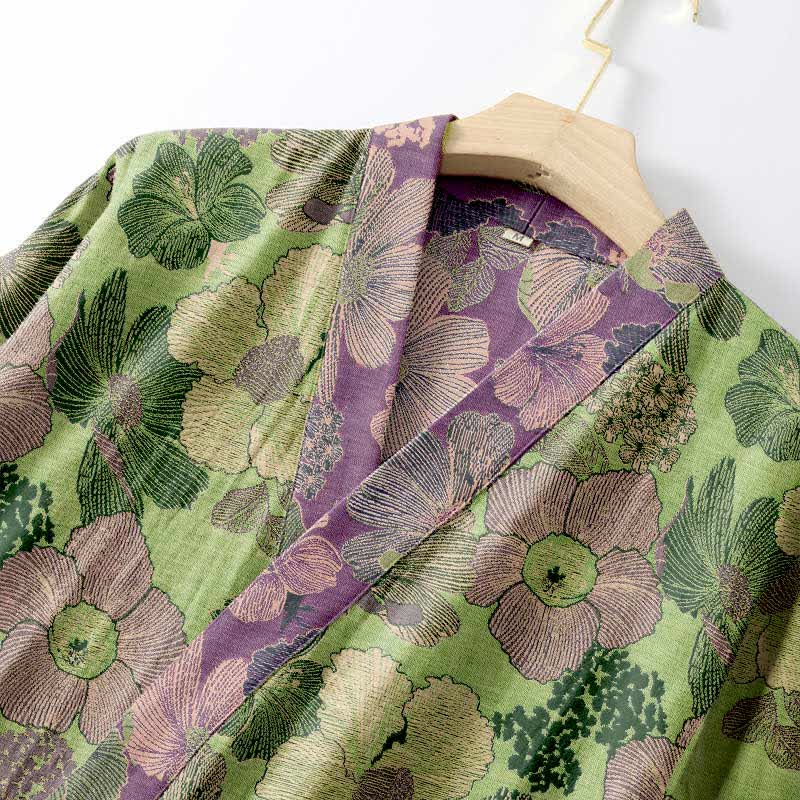 Kimono-Bademantel aus Baumwollgaze in Pfirsichblüte - image 9