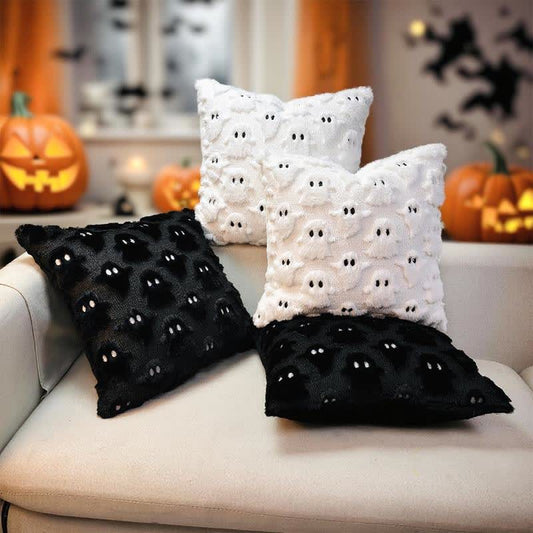 Bestickte Kissenbezüge mit Halloween-Geist (2 Stück) - image 1