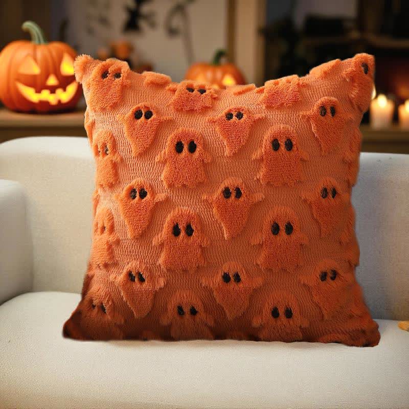 Bestickte Kissenbezüge mit Halloween-Geist (2 Stück) - 2x Orange - 45cm x 45cm - image 7