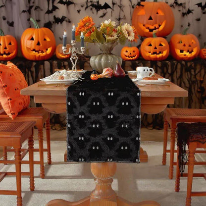 Halloween Plüschgeist Bestickter Tischläufer - Schwarz - 35cm x 330cm - image 8