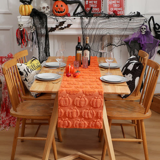 Gesteppter 3D-Tischläufer mit Halloween-Kürbis - Orange - 33 cm x 275 cm - image 1