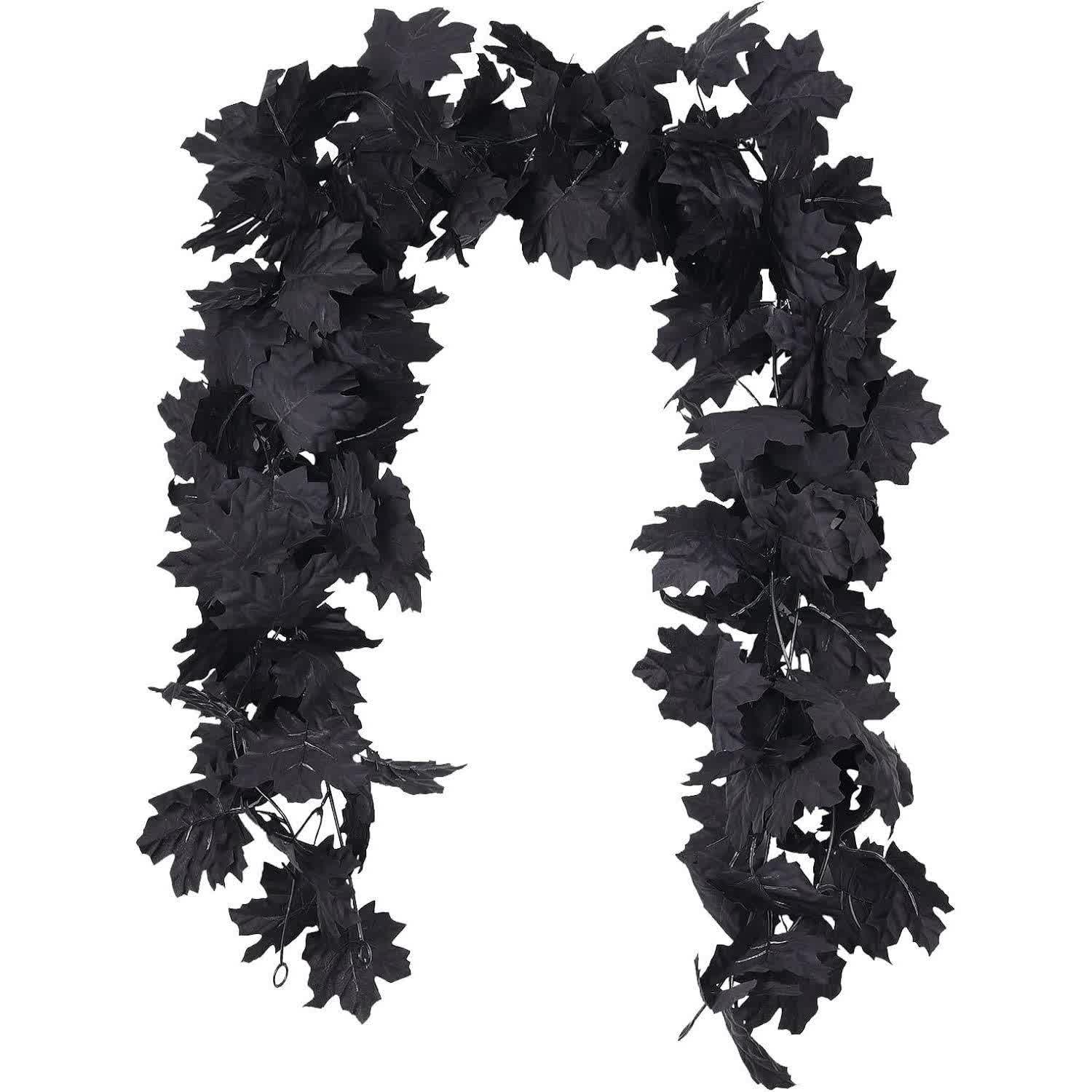Halloween Schwarze künstliche Ahornblattgirlande - 3 STÜCKE - 170cm - image 3