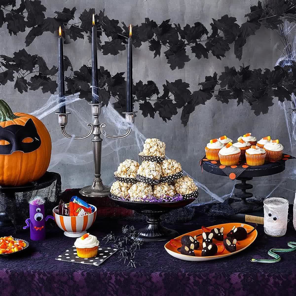 Halloween Schwarze künstliche Ahornblattgirlande - image 2