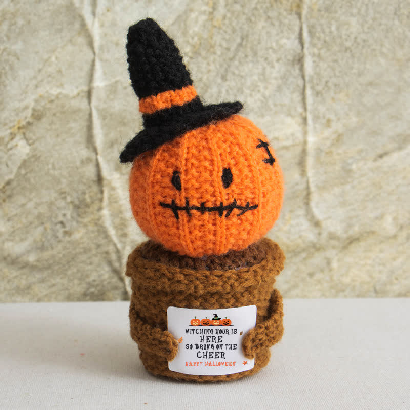 Halloween Gehäkeltes Topfpflanzenornament - Kürbis - 3 STÜCKE - 16*6cm - image 6