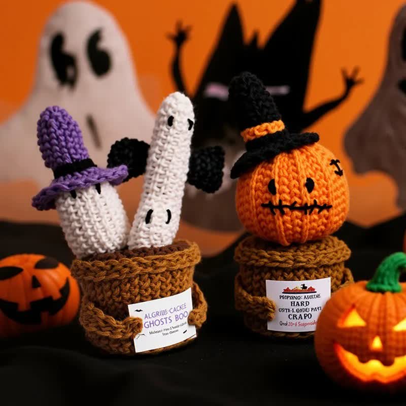 Halloween Gehäkeltes Topfpflanzenornament - image 1