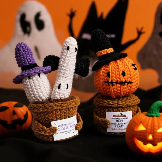 Halloween Gehäkeltes Topfpflanzenornament - image 1