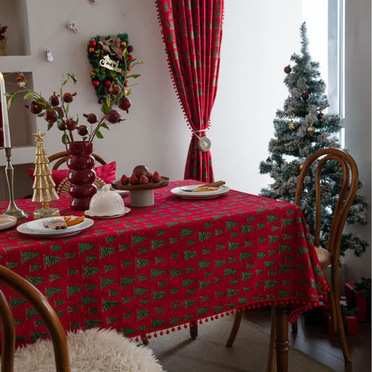 Tischdecke mit weihnachtlichem Tannenbaum-Print - 140cm x 260cm - image 1