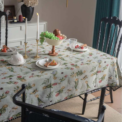 Vintage Schmetterling Narzissen Jacquard Tischdecke - image 2