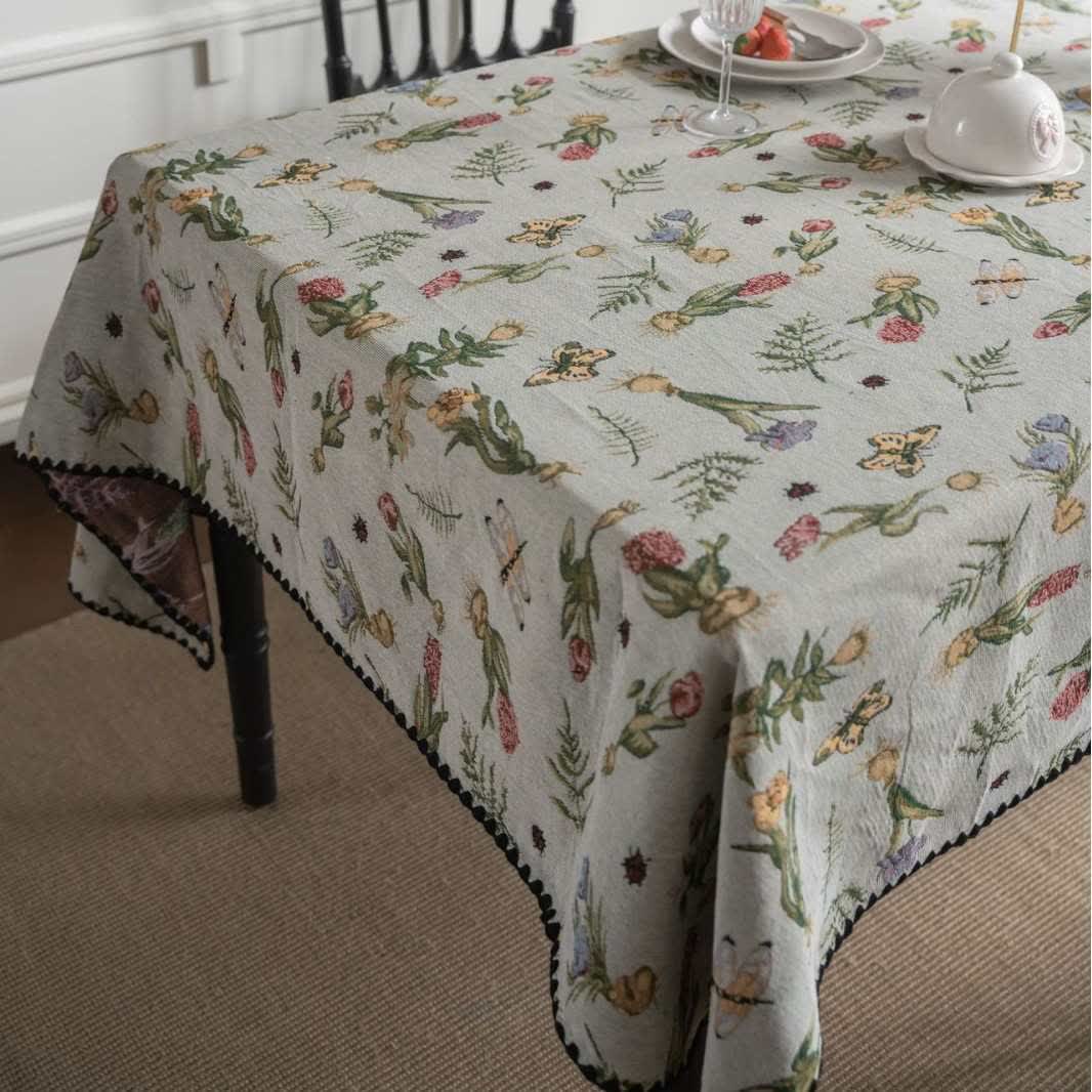 Vintage Schmetterling Narzissen Jacquard Tischdecke - image 3