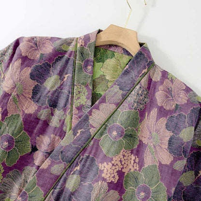 Loungewear-Set im Kimono-Stil mit Pfirsichblütenmuster - image 6