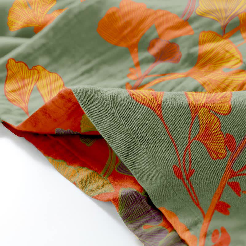 Großer Kimono-Pyjama aus Baumwolle mit Ginkgoblättern - image 9