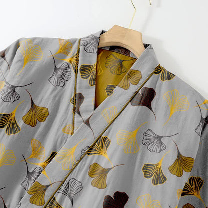 Kimono-Loungewear-Set aus Ginkgo-Baumwollgaze - image 45