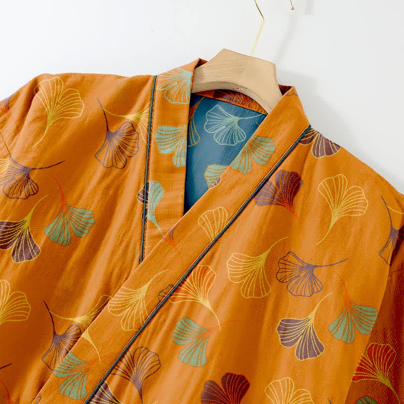 Ginkgo-Kimono-Loungewear-Set aus Baumwollgaze - image 10