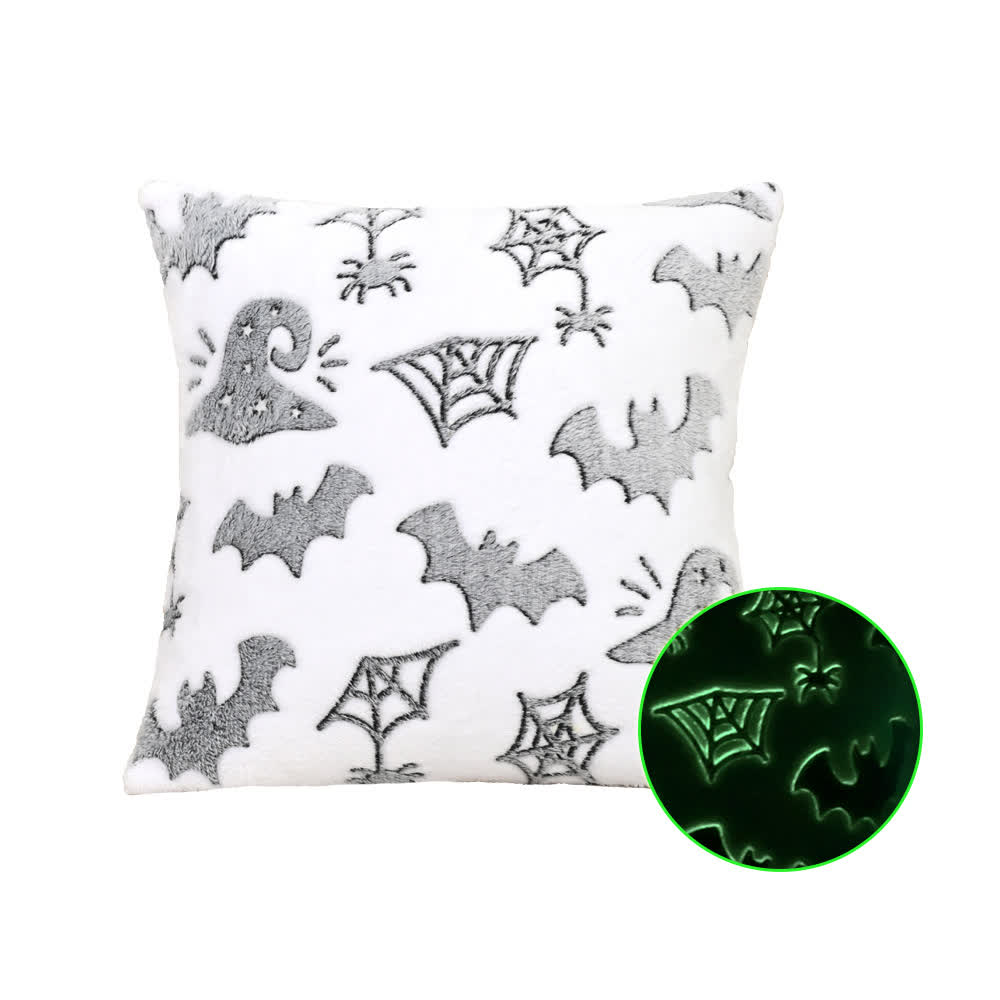 Leuchtendes Halloween-Kissen aus Flanell - E - Kissenbezug mit Kern - 45cm x 45cm - image 11