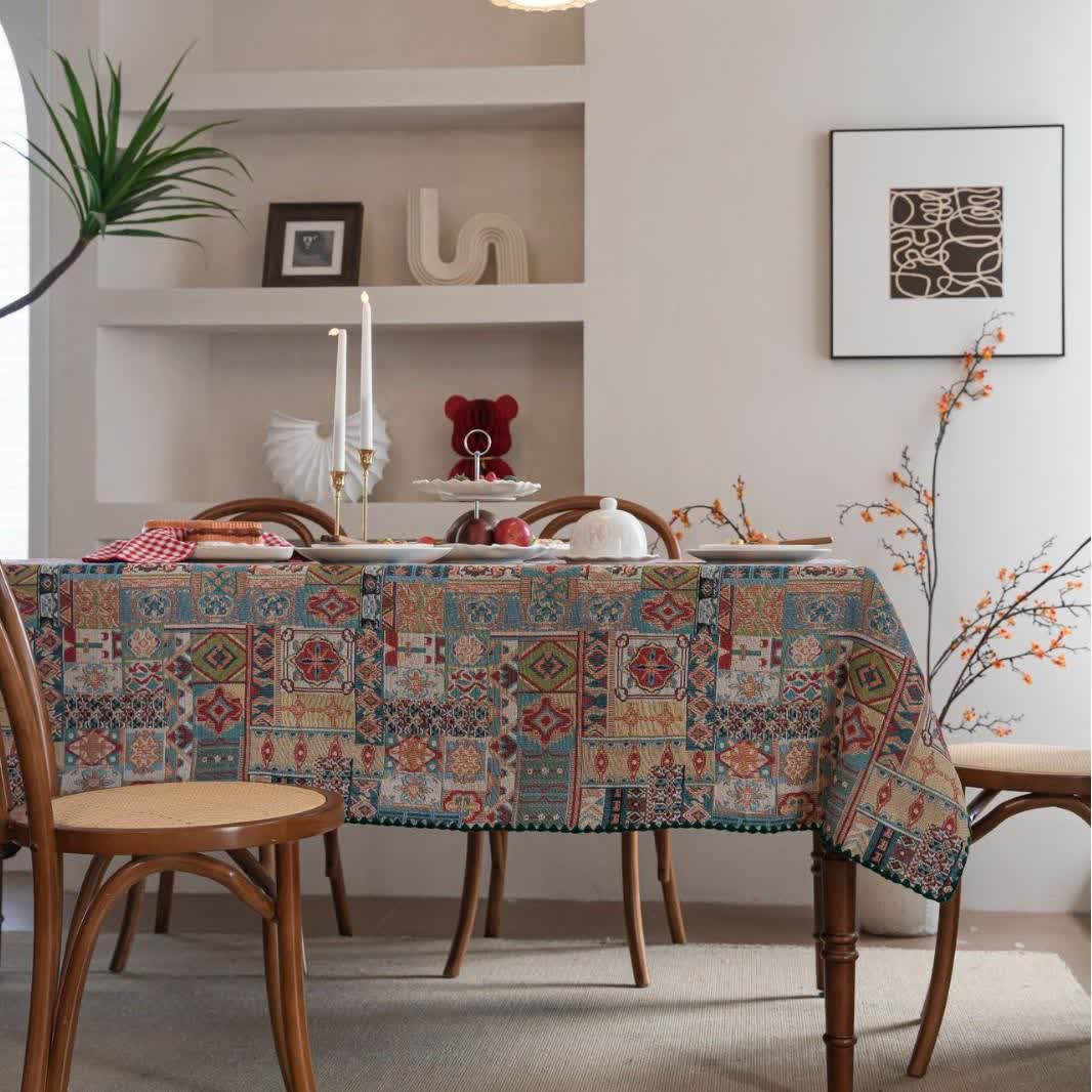 Jacquard-Tischdecke mit Boho-Tribal-Motiv - image 2