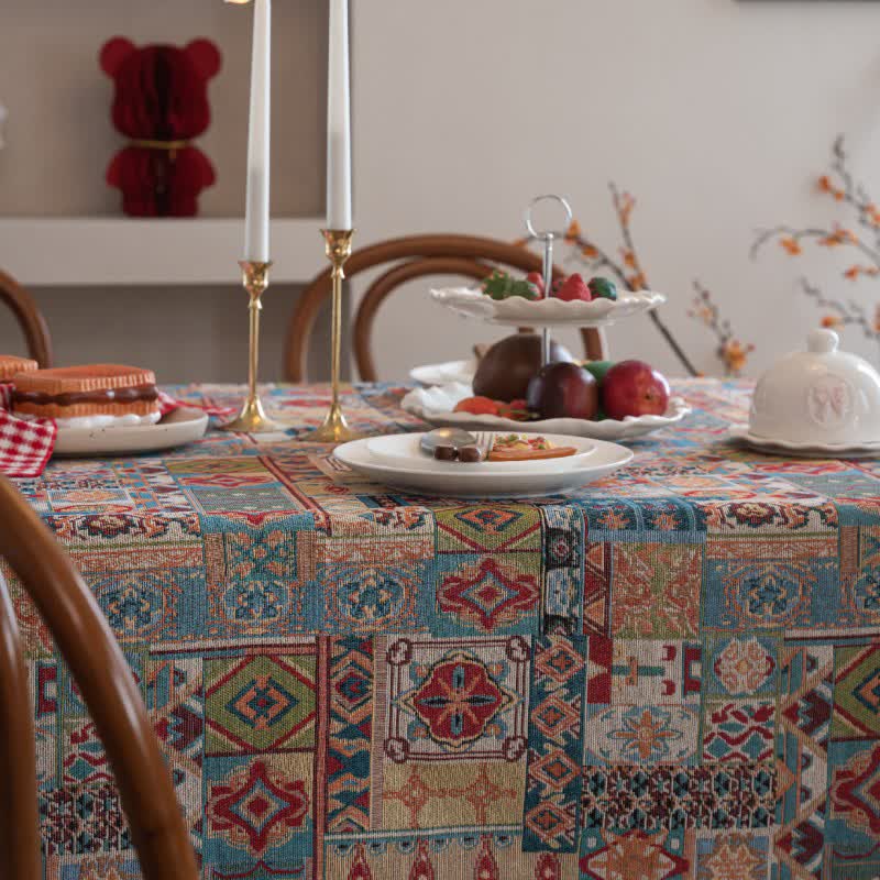 Jacquard-Tischdecke mit Boho-Tribal-Motiv - image 5