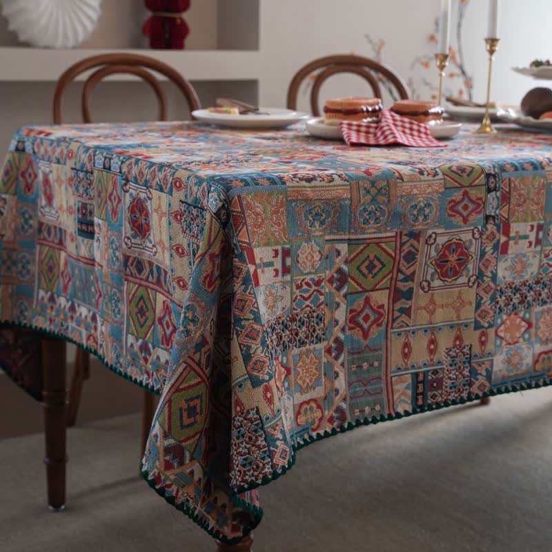Jacquard-Tischdecke mit Boho-Tribal-Motiv - image 4
