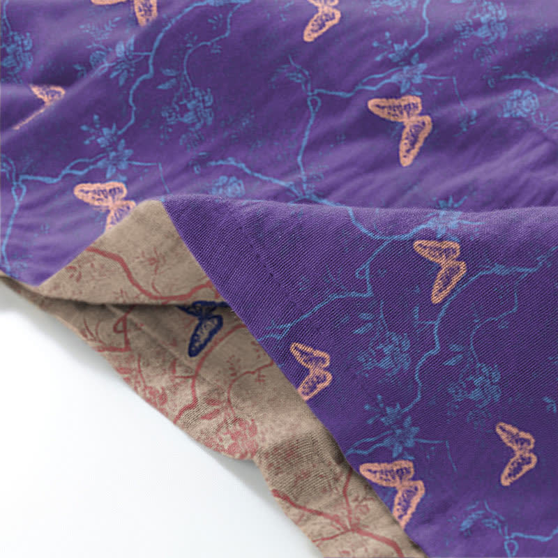 Loungewear-Set aus Baumwollgaze-Kimono mit Schmetterlingsmotiv - image 3