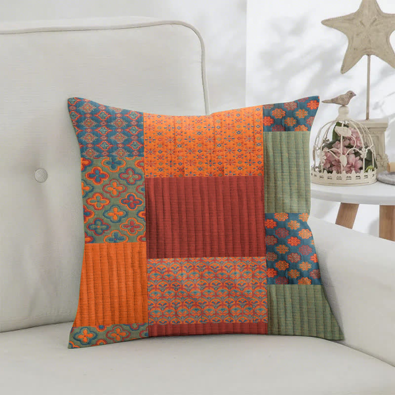 Patchwork-Kissenbezüge aus Baumwollgaze-Jacquard, quadratisch (2 Stück) - image 2
