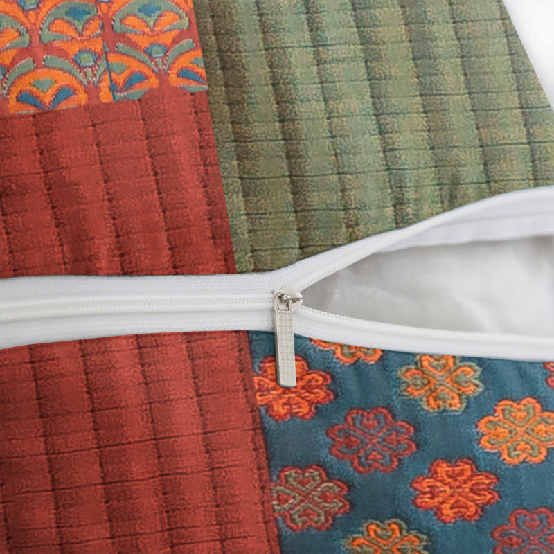 Patchwork-Kissenbezüge aus Baumwollgaze-Jacquard, quadratisch (2 Stück) - image 4