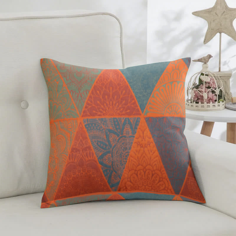 Quadratische Kissenbezüge aus Baumwolljacquard mit Dreiecksmuster (2 Stück) - image 2