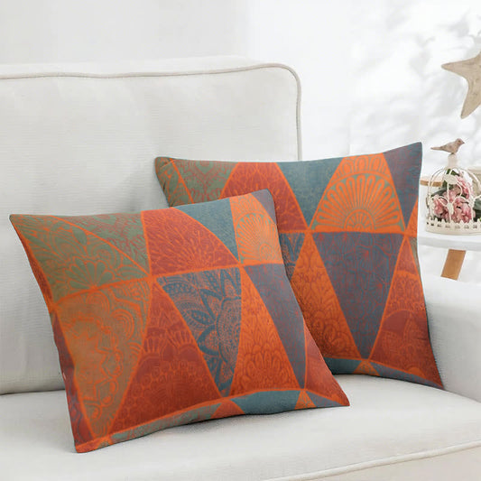 Quadratische Kissenbezüge aus Baumwolljacquard mit Dreiecksmuster (2 Stück) - 45cm x 45cm - image 1