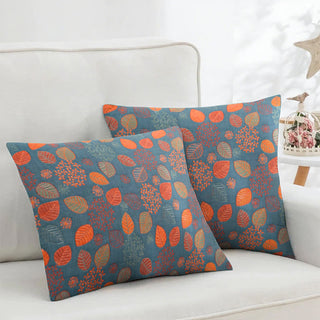 Quadratische Kissenbezüge aus Baumwolljacquard mit Blattdruck (2 Stück) - 45cm x 45cm - image 1
