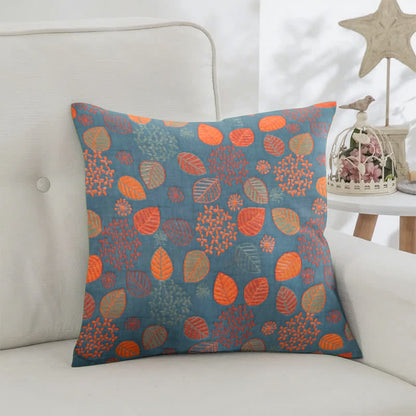 Quadratische Kissenbezüge aus Baumwolljacquard mit Blattdruck (2 Stück) - image 2