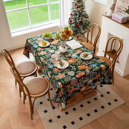 Jacquard-Tischdecke mit Pflanzen- und Blumenmuster - image 2