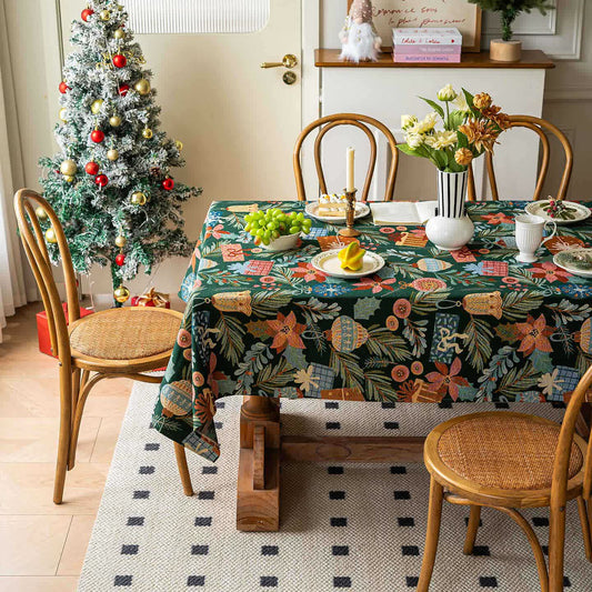 Jacquard-Tischdecke mit Pflanzen- und Blumenmuster - 140cm x 260cm - image 1
