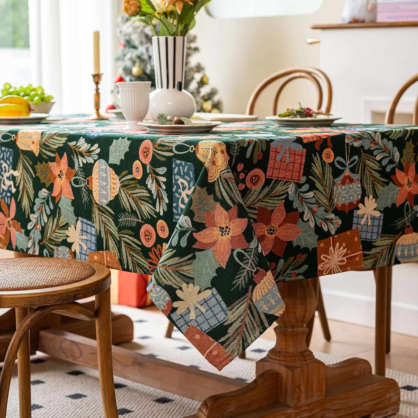 Jacquard-Tischdecke mit Pflanzen- und Blumenmuster - image 6