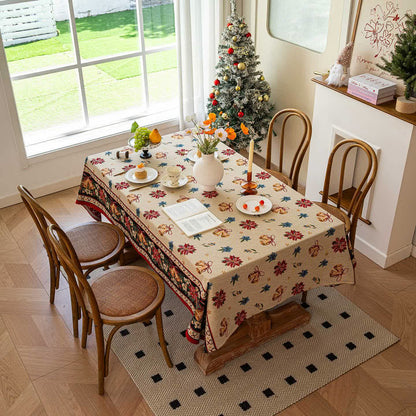 Jacquard-Tischdecke mit Weihnachtsglocken-Blumenmuster - image 3