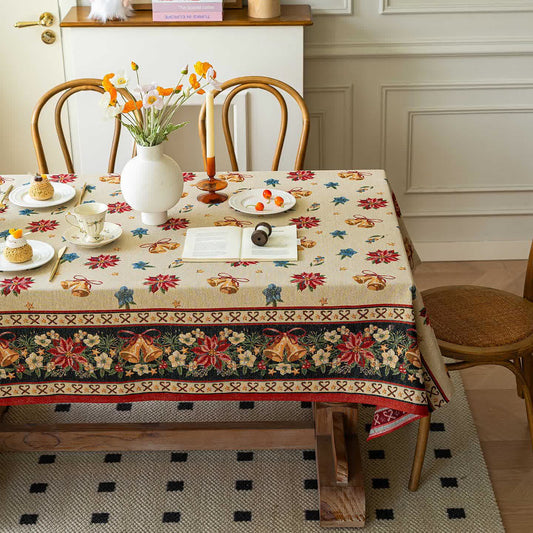 Jacquard-Tischdecke mit Weihnachtsglocken-Blumenmuster - 140cm x 260cm - image 1