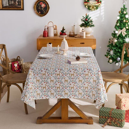 Wasserdichte Tischdecke mit weihnachtlichem Elch-Print - 150cm x 259cm - image 1