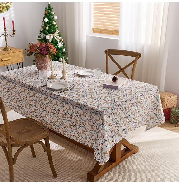 Wasserdichte Tischdecke mit weihnachtlichem Elch-Print - image 2