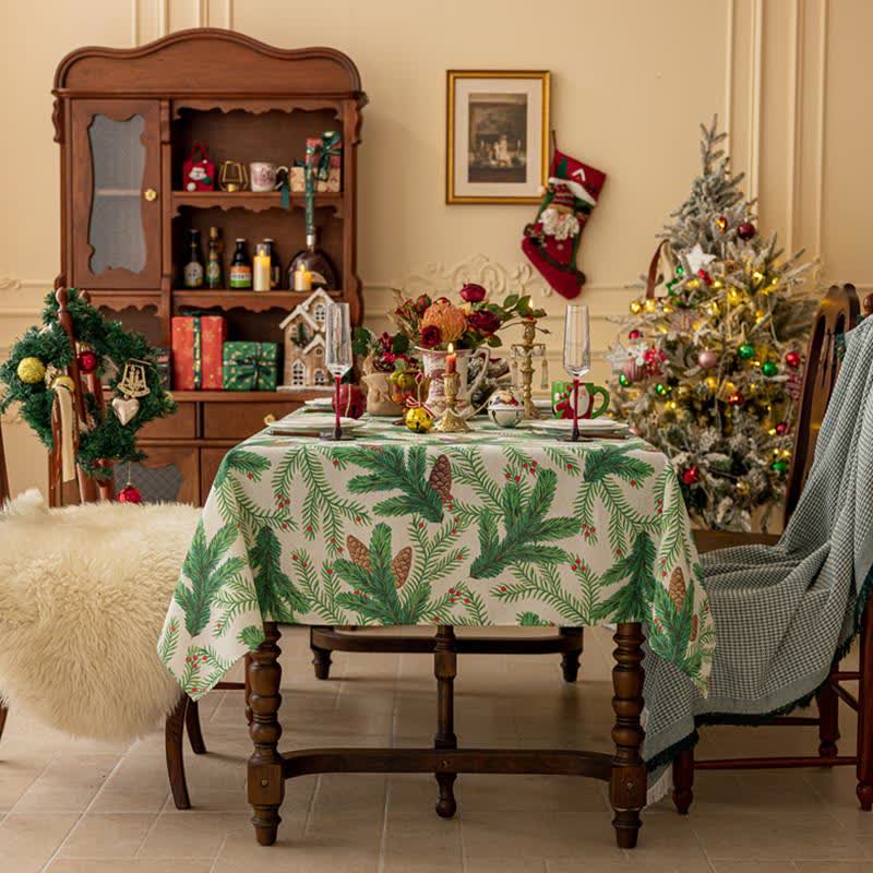 Tischdecke mit weihnachtlichem Tannenzapfen-Print - Runden - 123cm - image 1