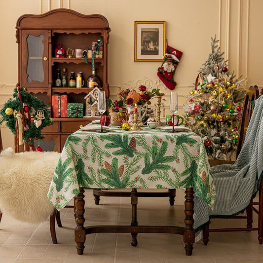 Tischdecke mit weihnachtlichem Tannenzapfen-Print - Runden - 123cm - image 1