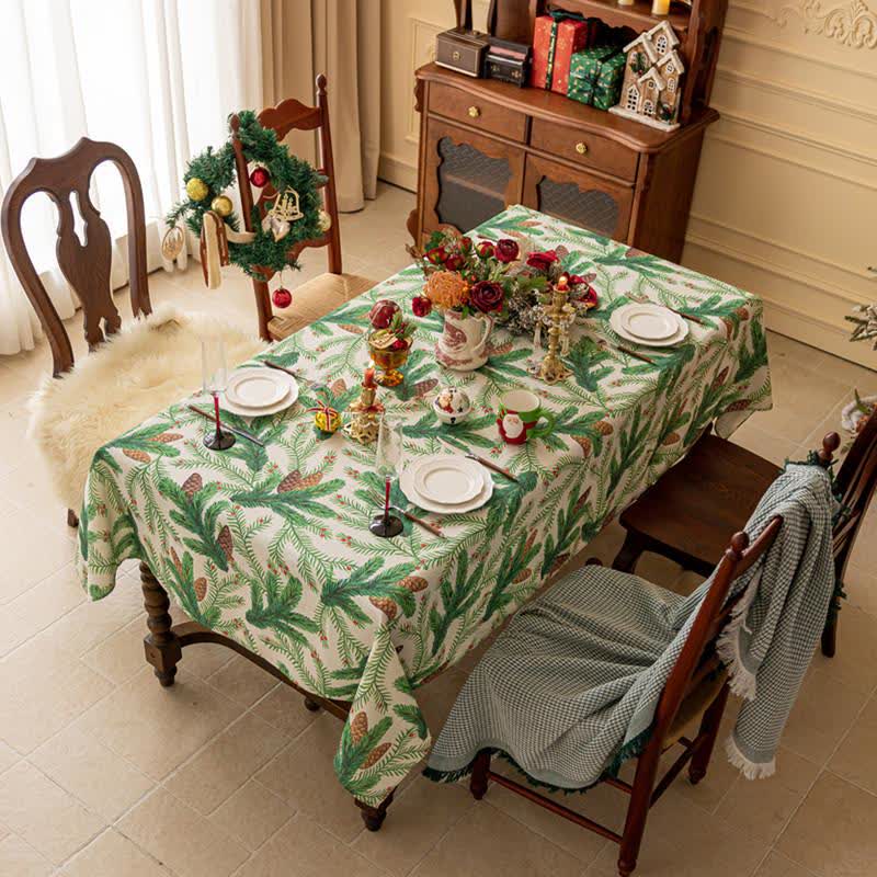 Tischdecke mit weihnachtlichem Tannenzapfen-Print - image 2