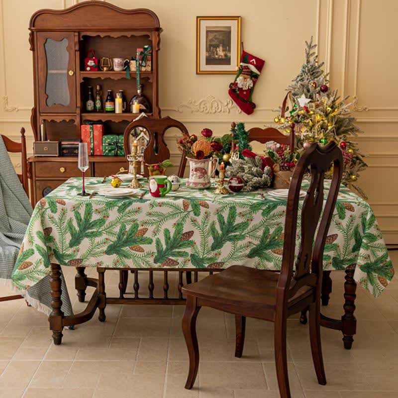 Tischdecke mit weihnachtlichem Tannenzapfen-Print - image 3