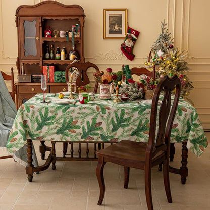 Tischdecke mit weihnachtlichem Tannenzapfen-Print - image 3
