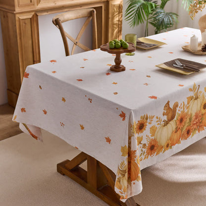 Wasserdichte Tischdecke mit Sonnenblumen-Kürbis-Ernte - image 4