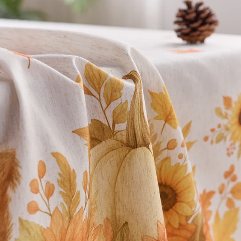 Wasserdichte Tischdecke mit Sonnenblumen-Kürbis-Ernte - image 7