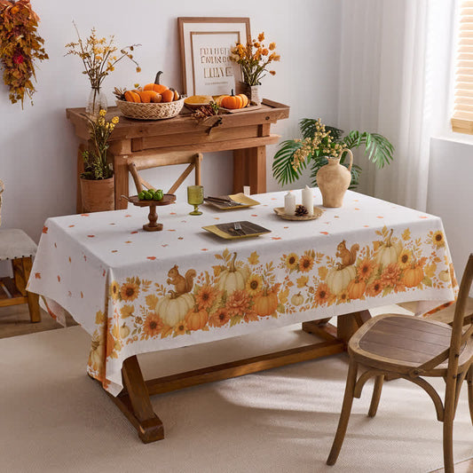 Wasserdichte Tischdecke mit Sonnenblumen-Kürbis-Ernte - 150cm x 259cm - image 1