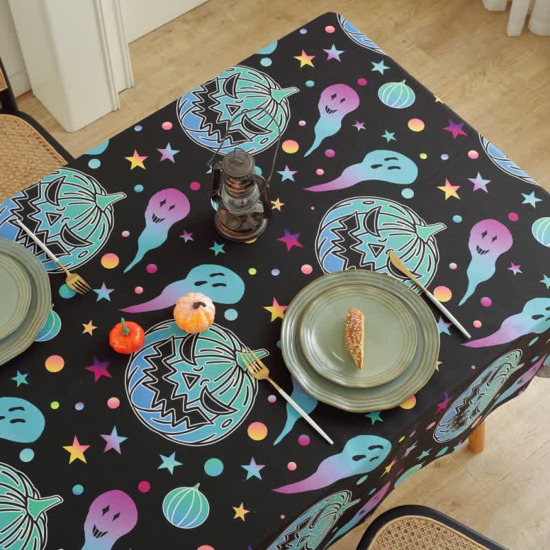 Halloween Gruselige Kürbisgeist Tischdecke - image 3