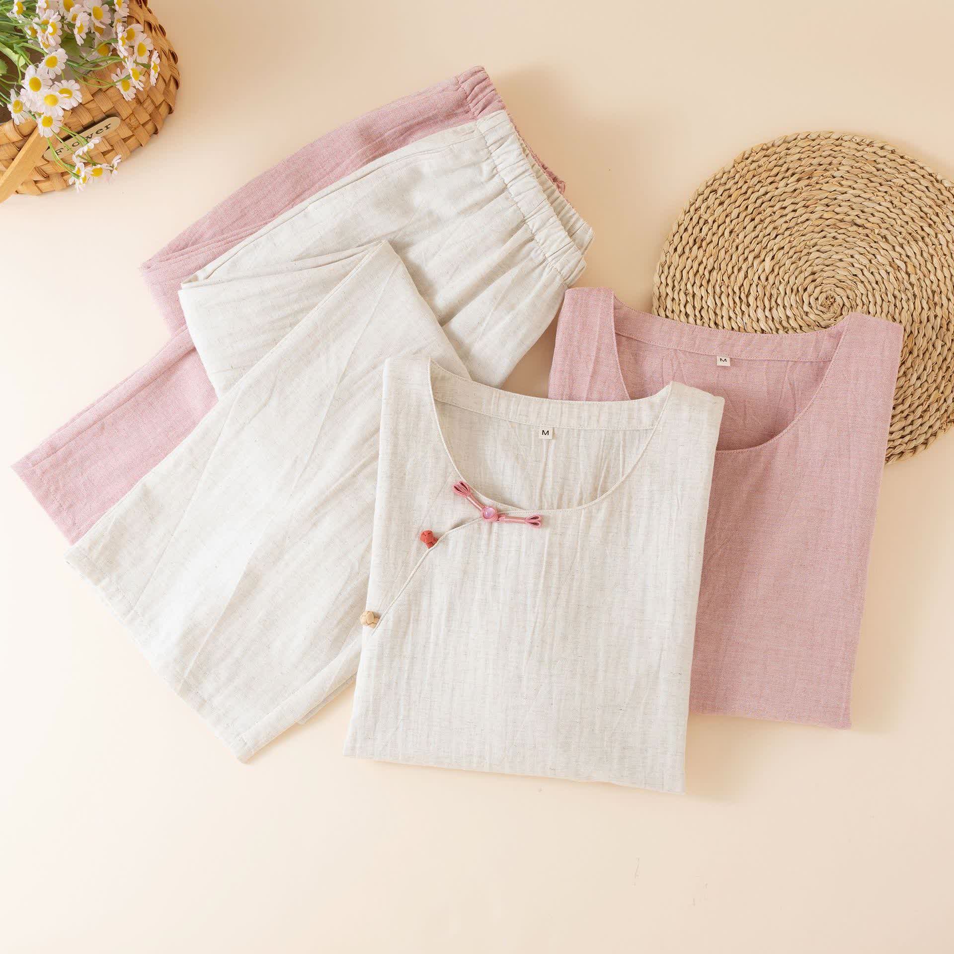Loungewear-Set im orientalischen Stil mit Knöpfen - image 2