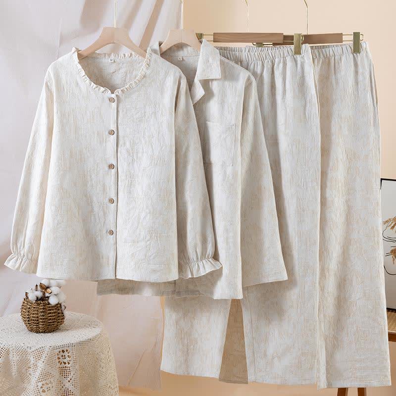 Passendes minimalistisches Loungewear-Set aus Baumwollleinen - image 1