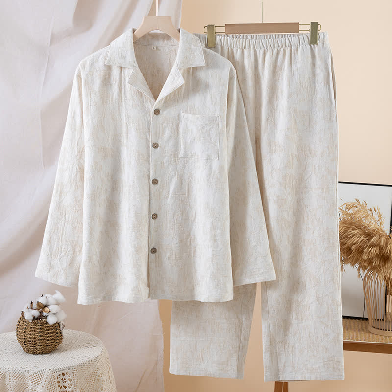 Passendes minimalistisches Loungewear-Set aus Baumwollleinen - Männer - XL - image 18